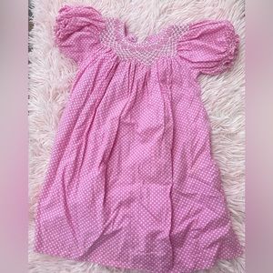 Mommy and me pink Smock Dress 12mt